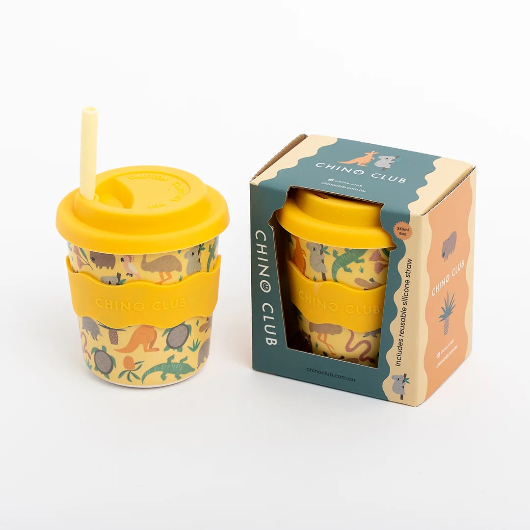 Chino Club Reusable Bamboo 240ml Cup - Aussie Animals