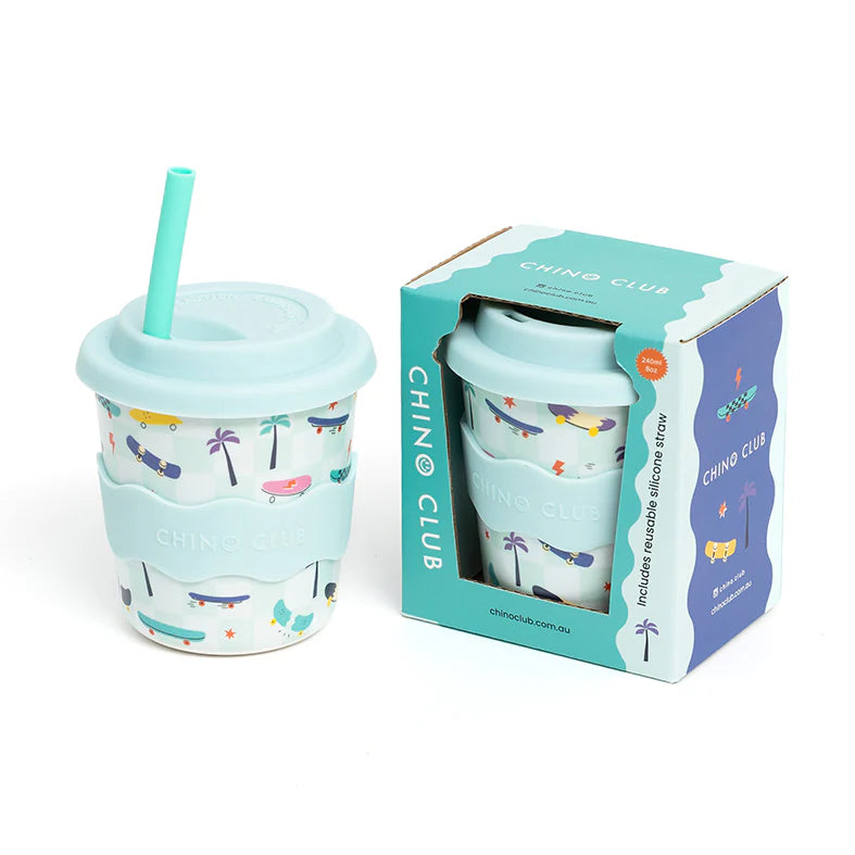 Chino Club Reusable Bamboo 240ml Cup - Skateboard Kids