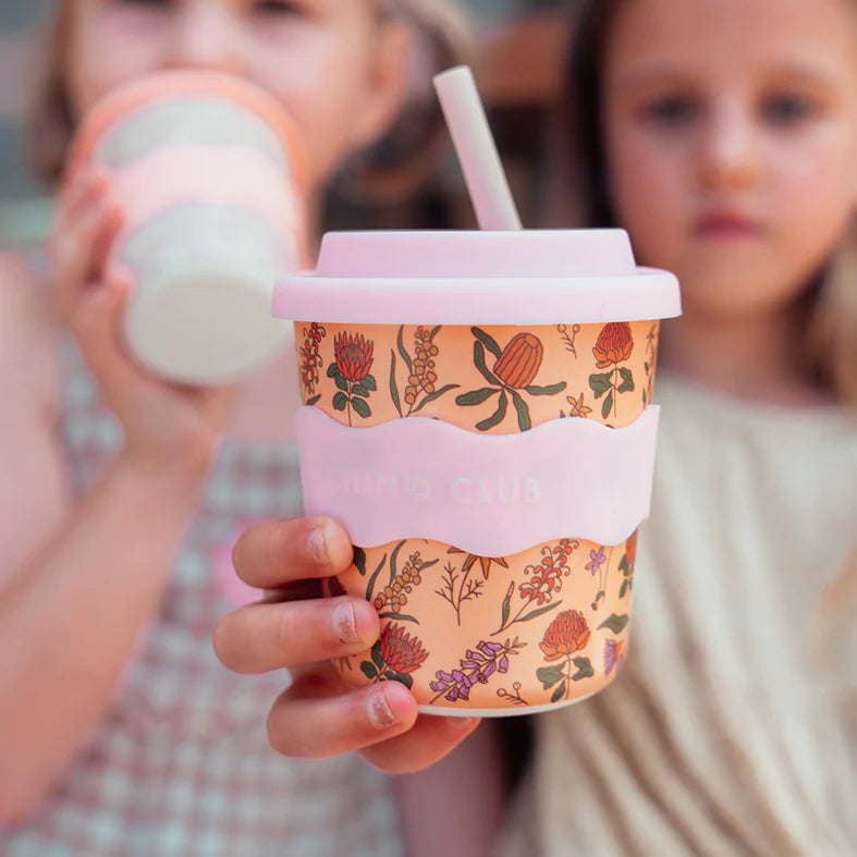 Chino Club Reusable Bamboo Kids 8oz Cup - Australian Wildflowers