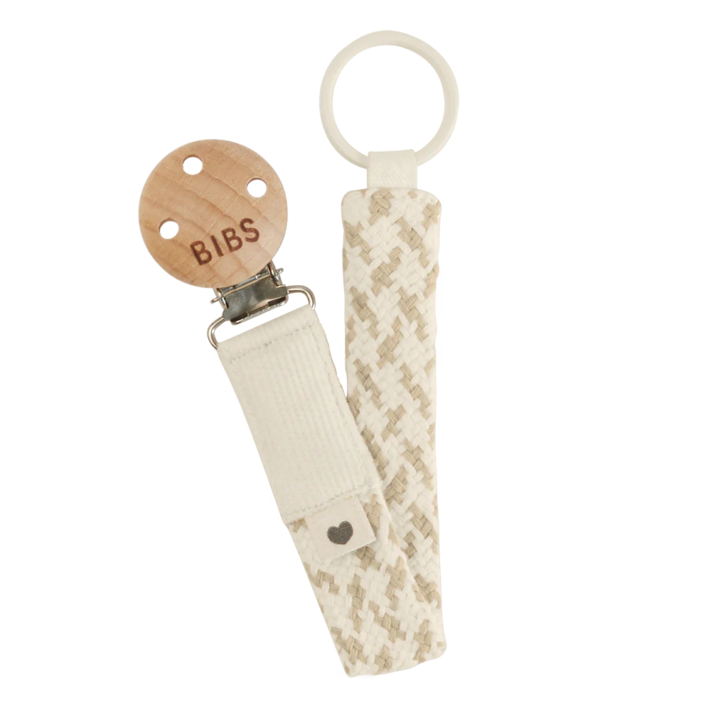 Bibs Pacifier Clip - Ivory/Vanilla