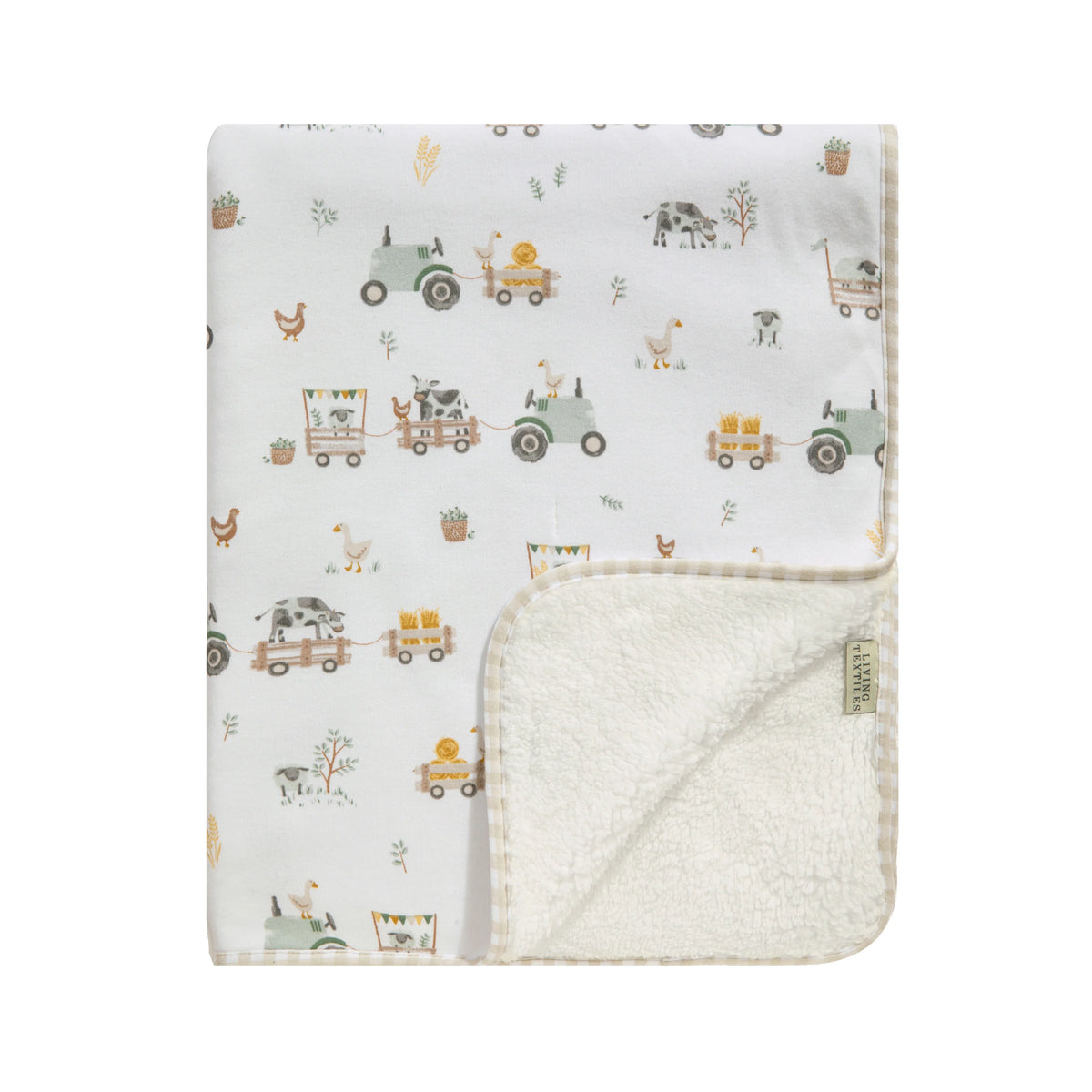 Living Textiles Sherpa Blanket - Tractor Ride