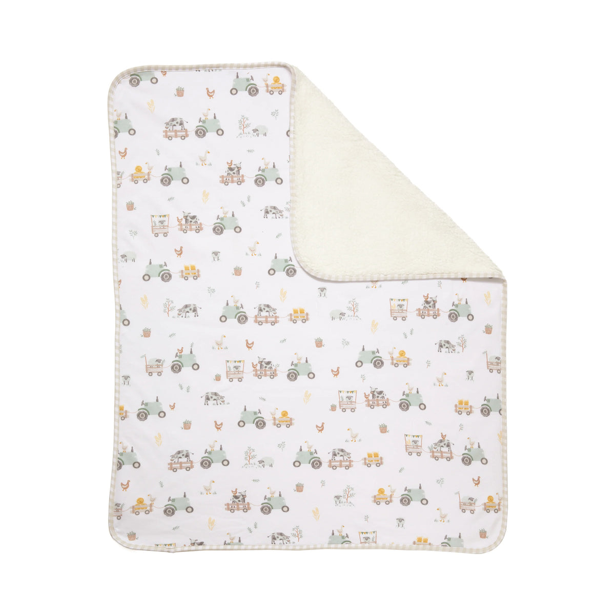 Living Textiles Sherpa Blanket - Tractor Ride