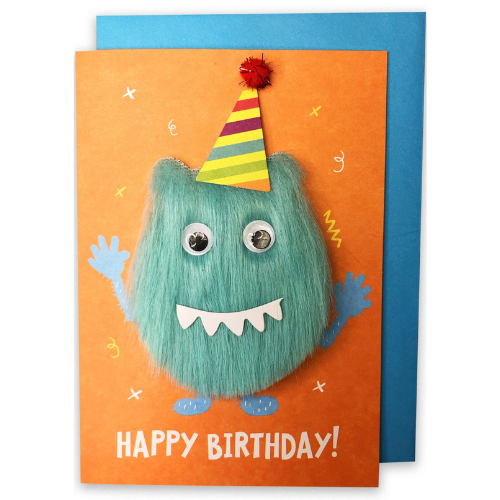 Embellished Card: “HAPPY BIRTHDAY” Monster