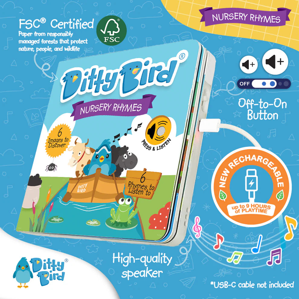 Ditty Bird Rechargeable Book - Nursery Rhymes
