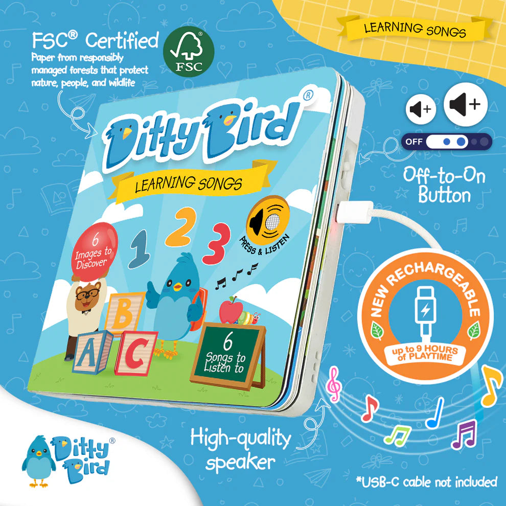 Ditty Bird Rechargeable Book - Learning Songs