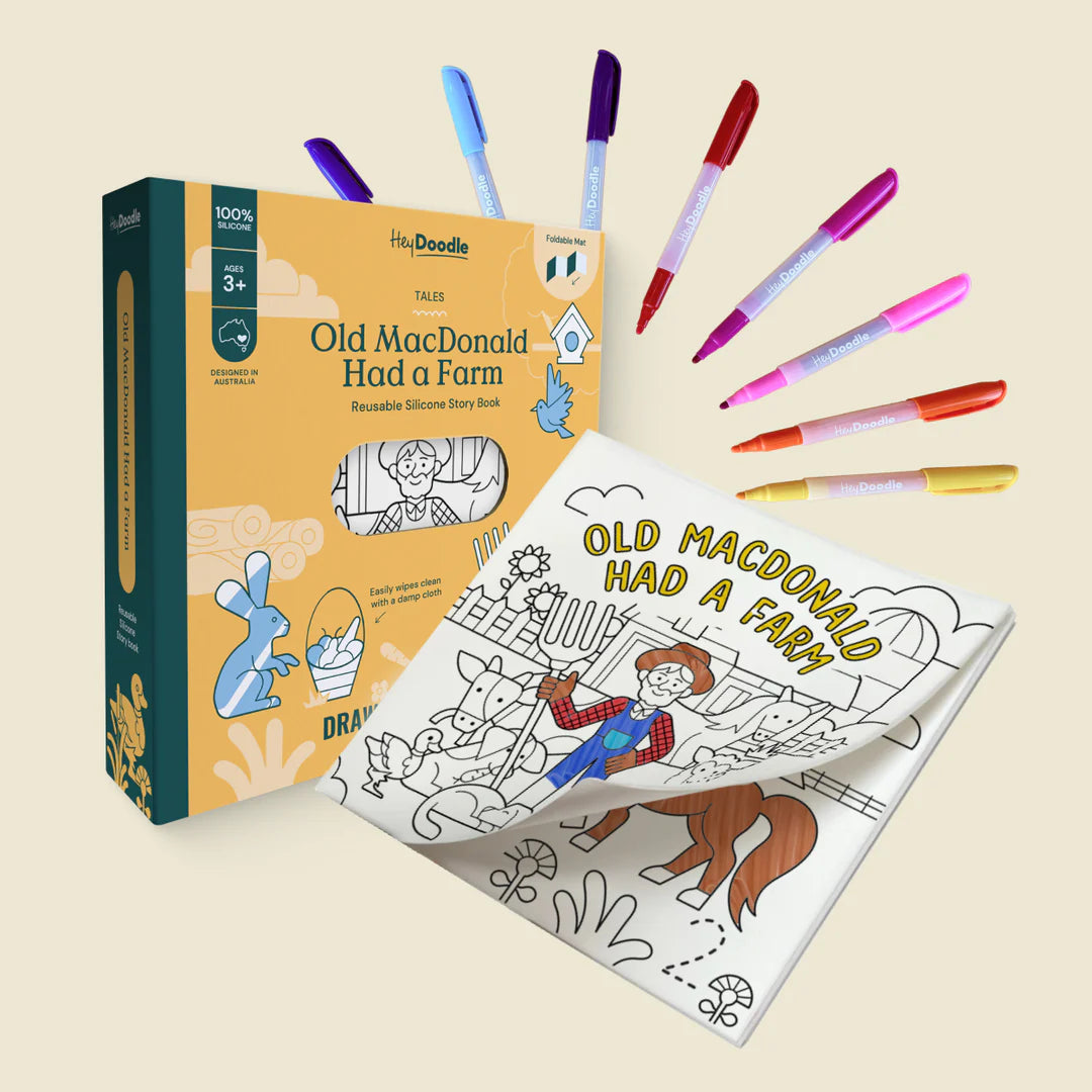 HeyDoodle Old MacDonald Had a Farm Reusable Colouring Book