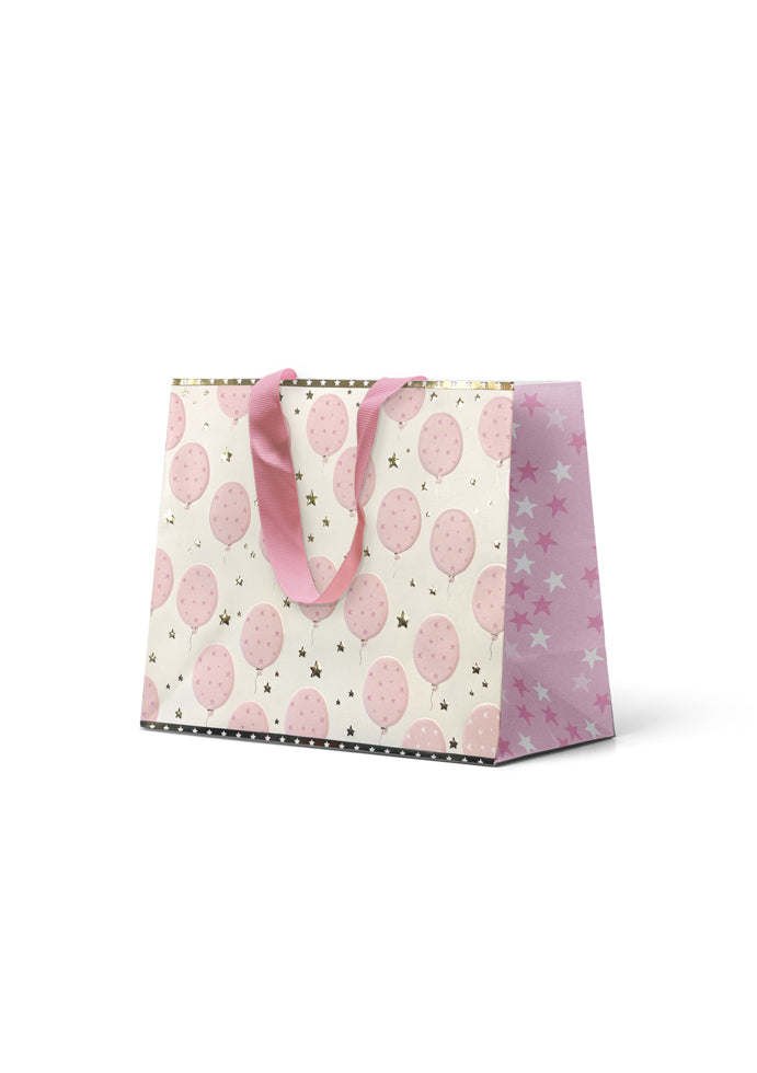 Premium Gift Bag Medium: Embossed &amp; Foiled Pink Balloons