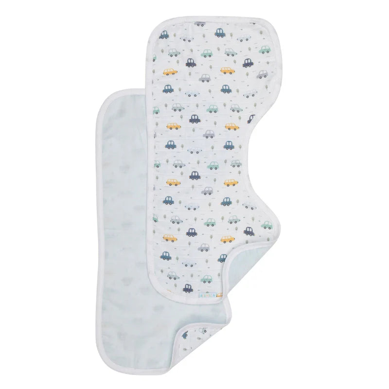 All4Ella Reversible Burp Cloth 2Pk - Beep Beep