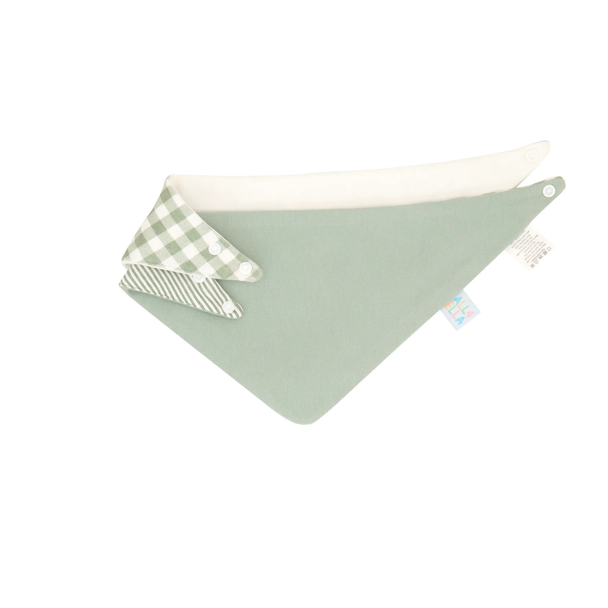 All4Ella Bandana Reversible Bibs 2 Pack - Gingham Sage