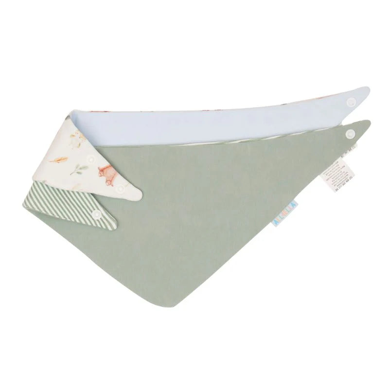 All4Ella Bandana Reversible Bibs 2 Pack - Forest Friends