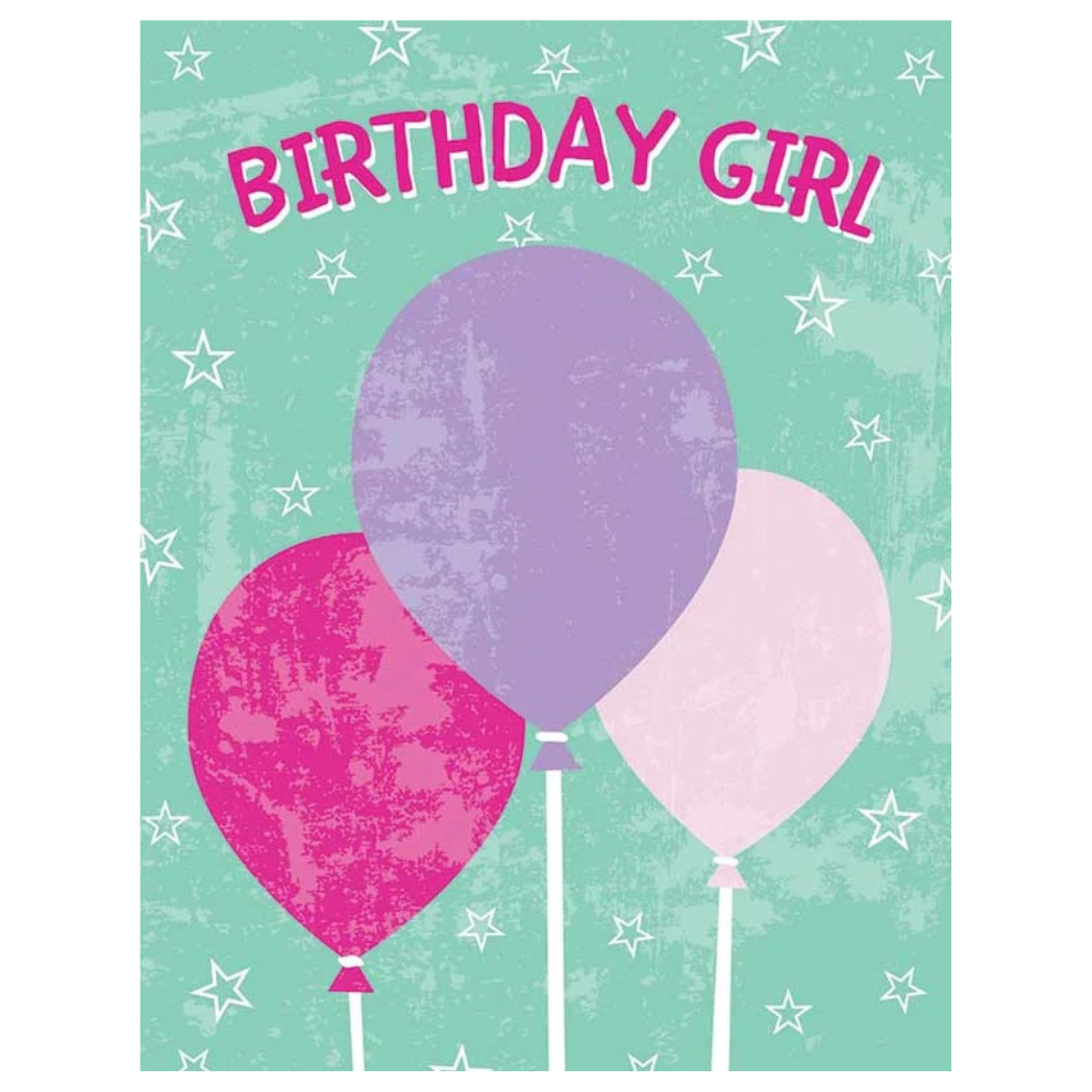 Birthday Girl Balloon Mini Card