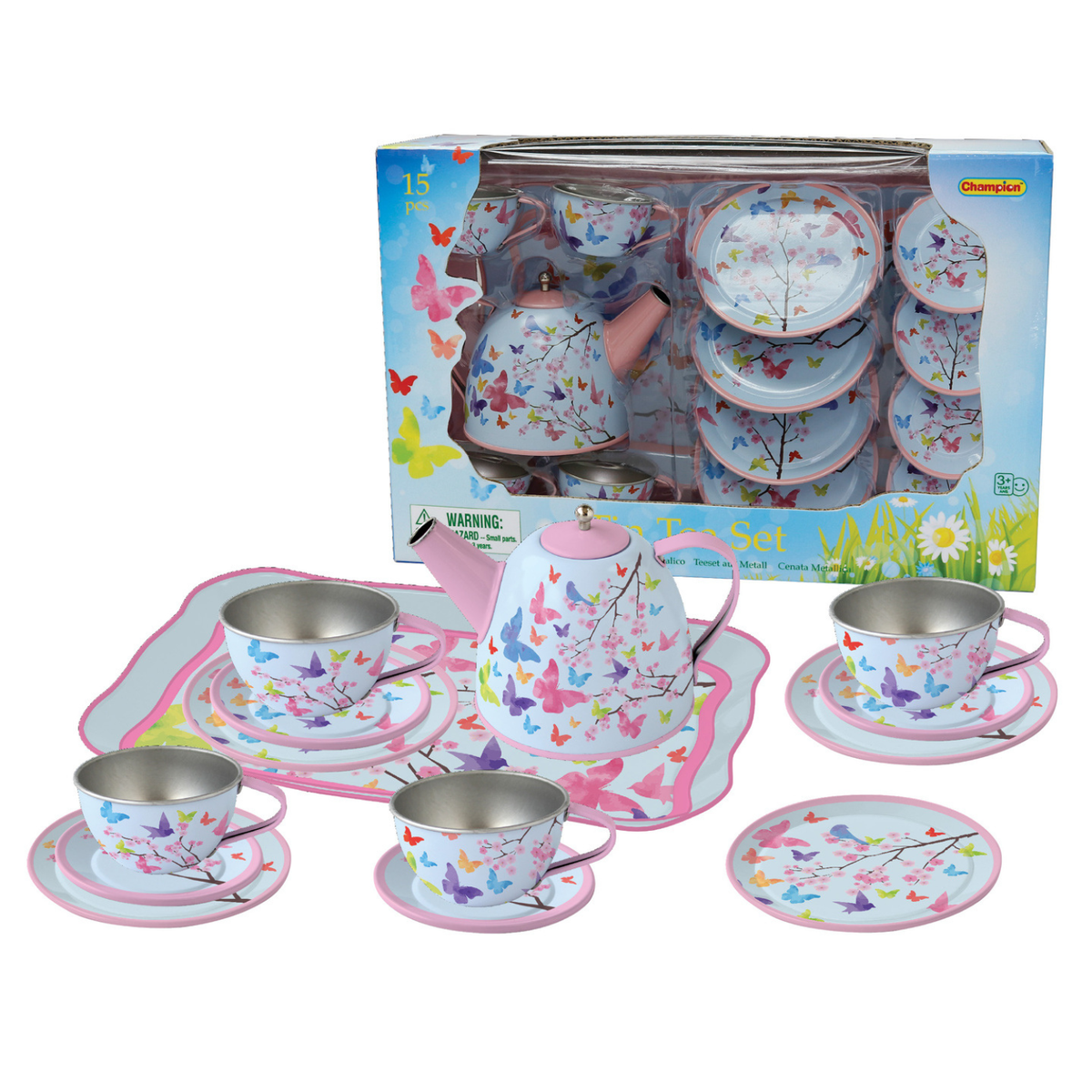 Kaper Kidz Blossom Butterfly Tin Tea Set