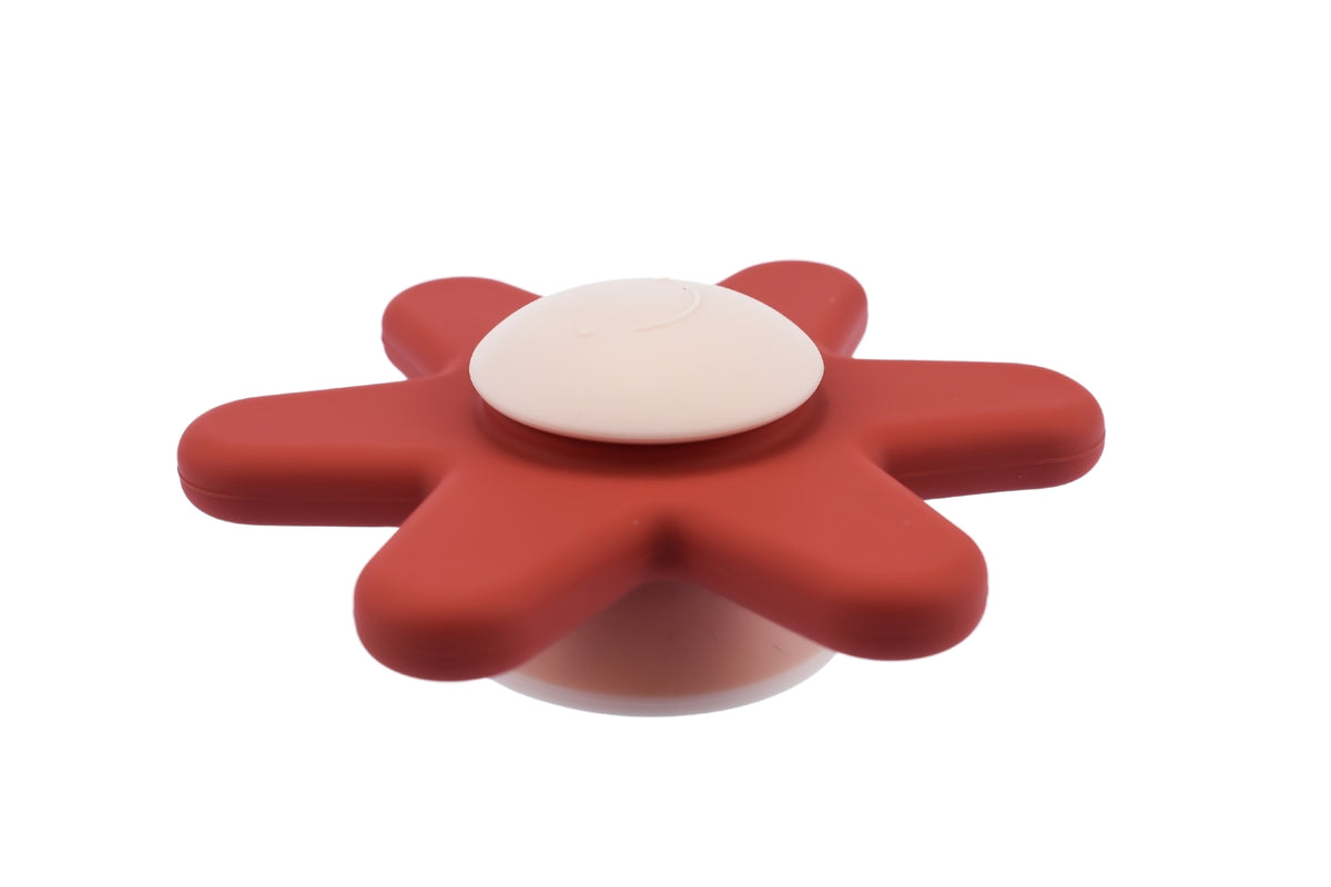 Koala Dream - Daisy Silicone Suction Spinner- Red