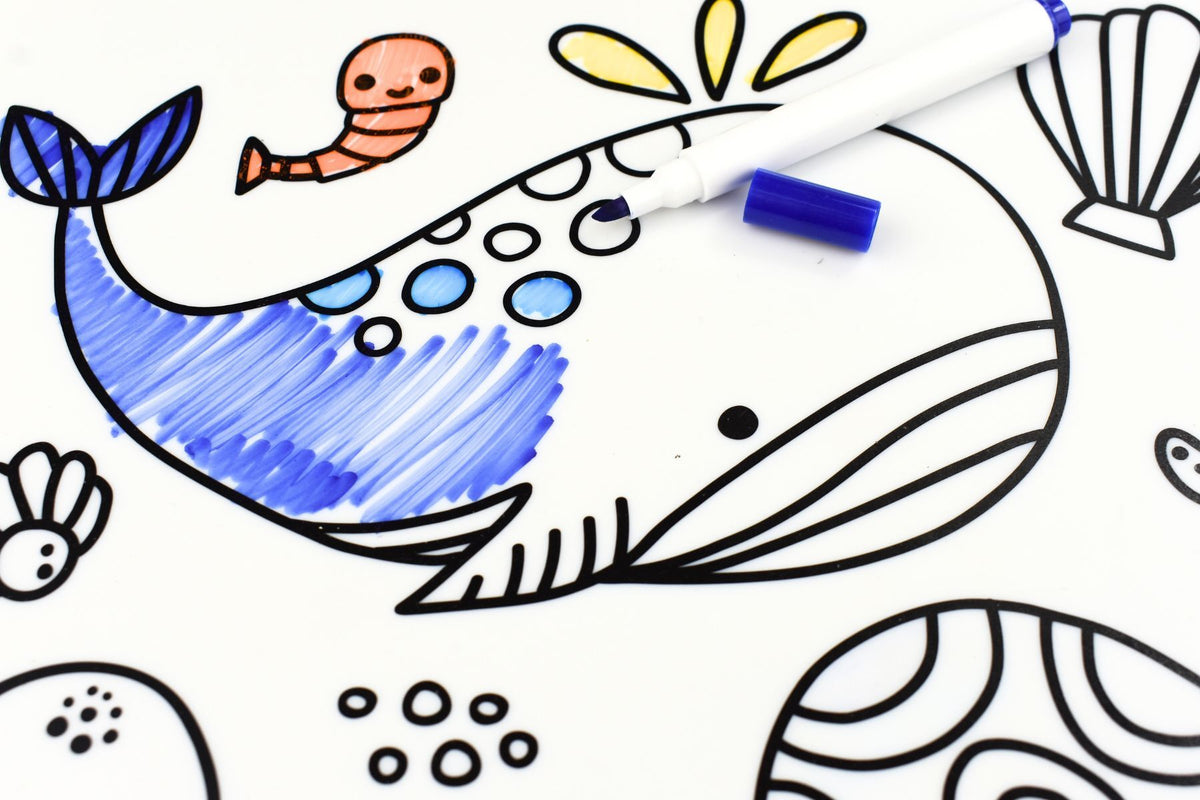 Koala Dream Reusable Silicone Drawing Mat - Sea Animals