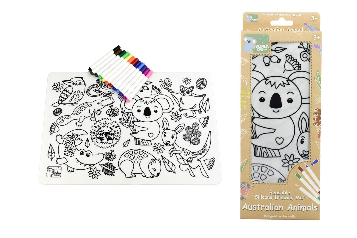 Koala Dream Reusable Silicone Drawing Mat - Australian Animals