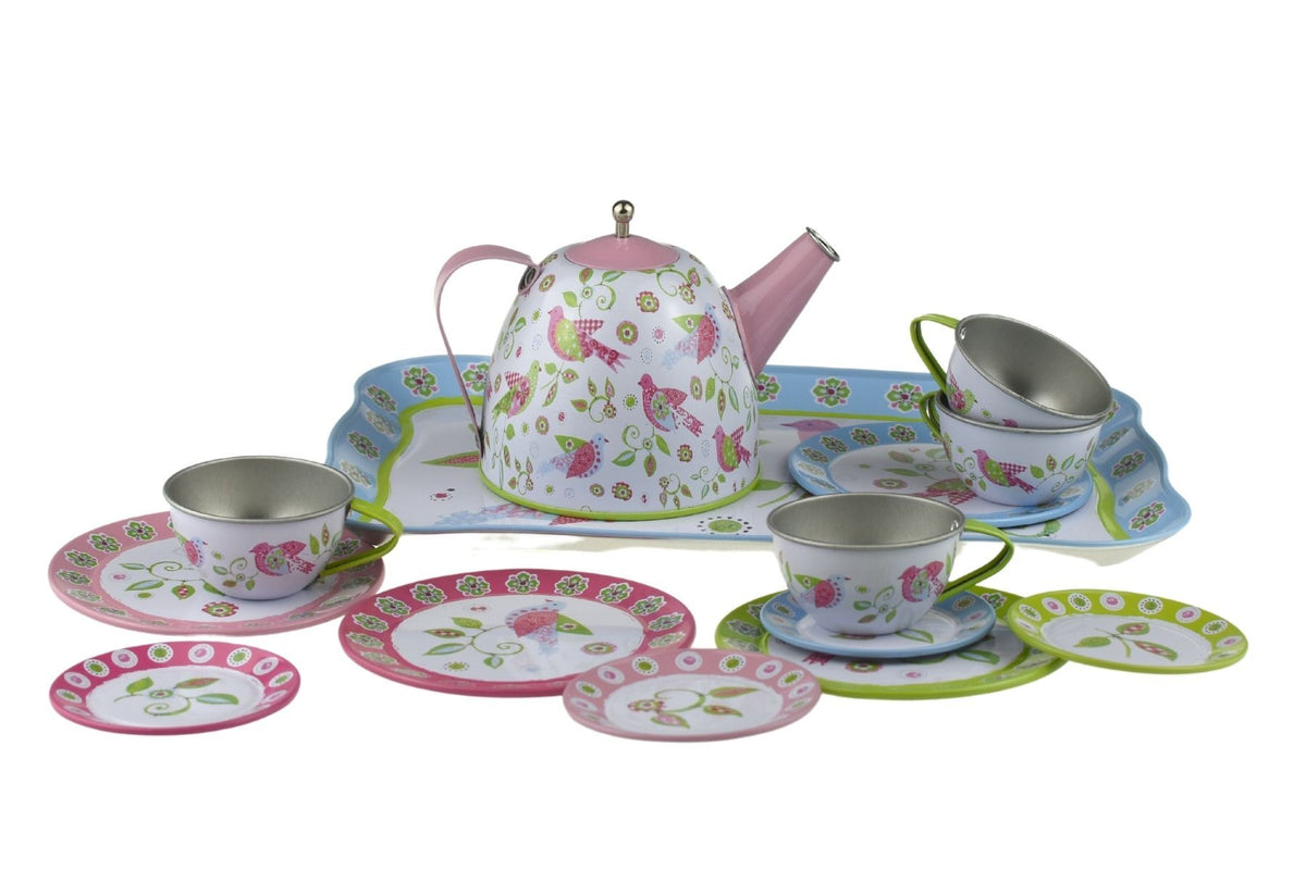 Kaper Kidz Bird Design Tin Tea Set