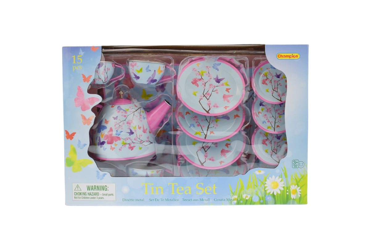 Kaper Kidz Blossom Butterfly Tin Tea Set