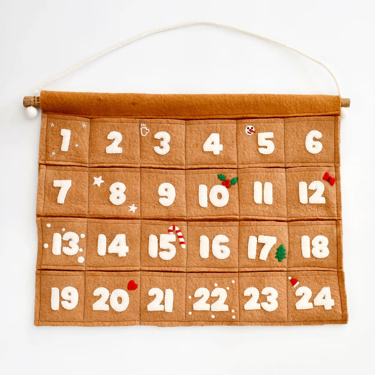 Tara Treasures Felt Christmas Advent Calendar - Gingerbread