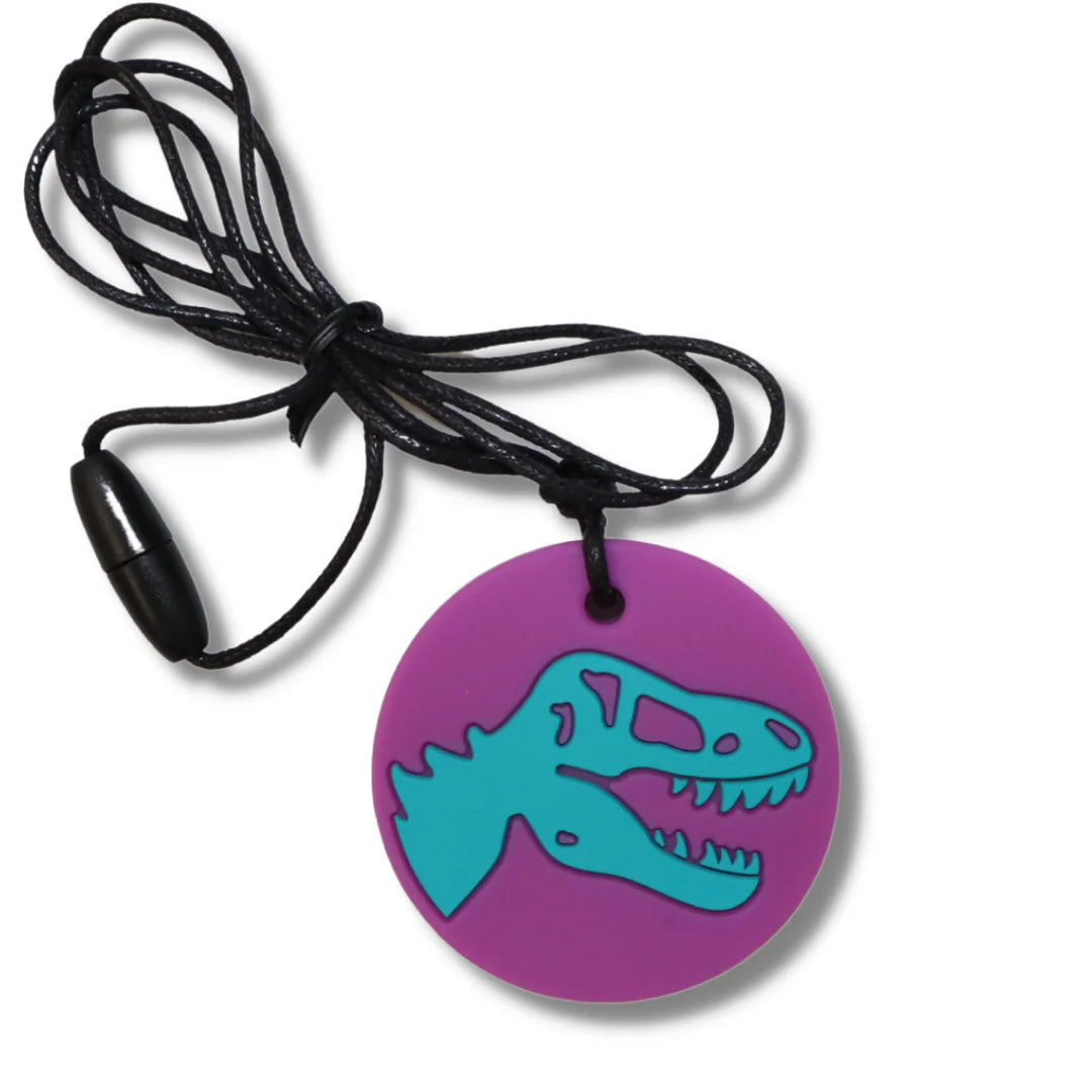 Jellystone Designs Dino Pendant Chew Necklace - Purple