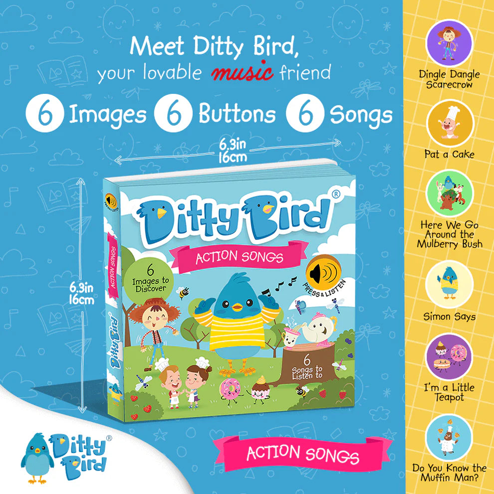 Ditty Bird Rechargeable Book - Action Songs
