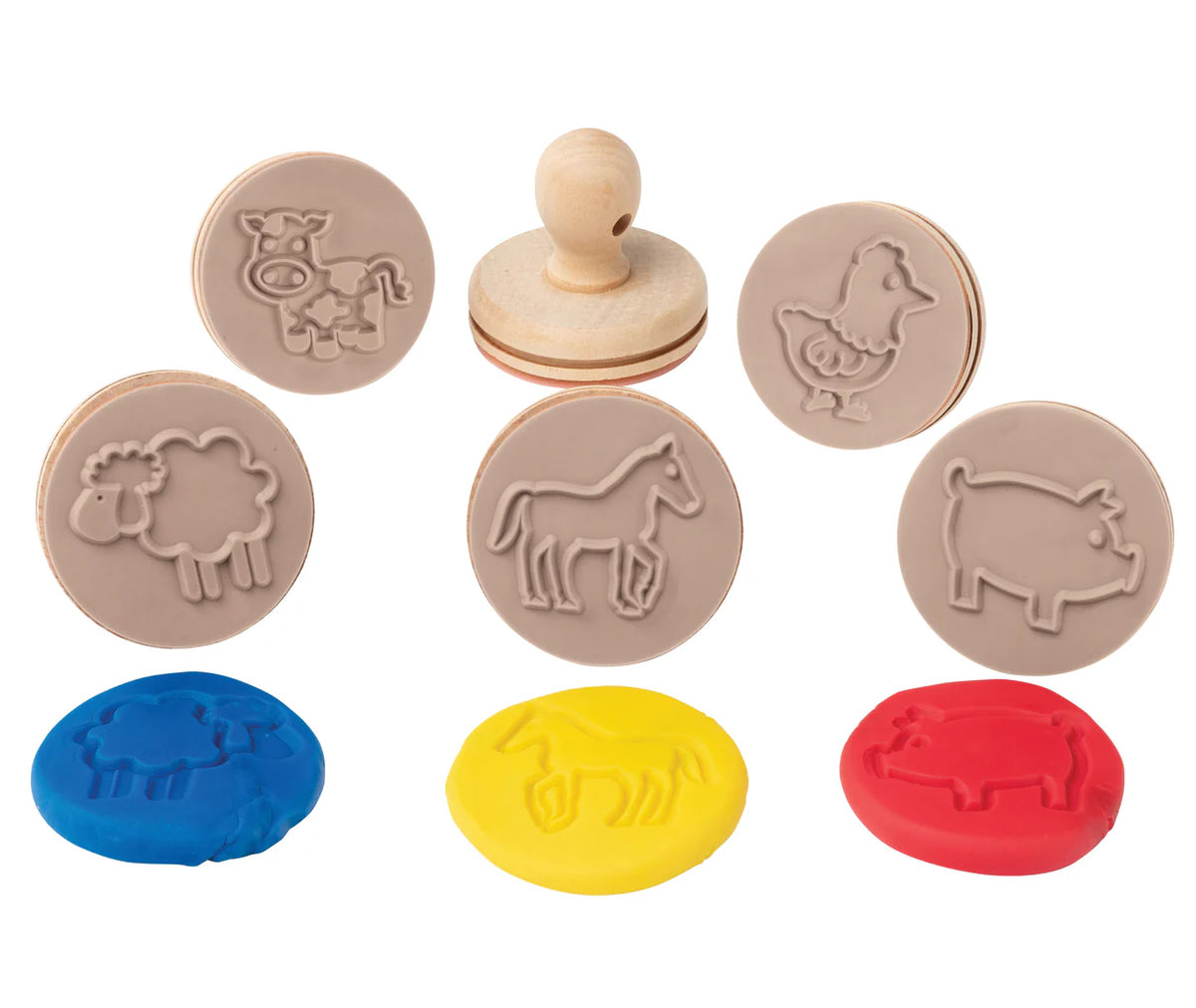 EC Wooden Dough Stamps - Farm
