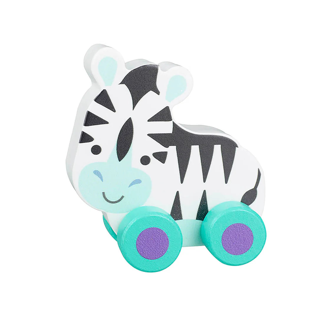 Wooden push along zebra toy made from FSC® sustainable wood, eco-friendly toy for toddlers aged 18m+, smooth and safe design