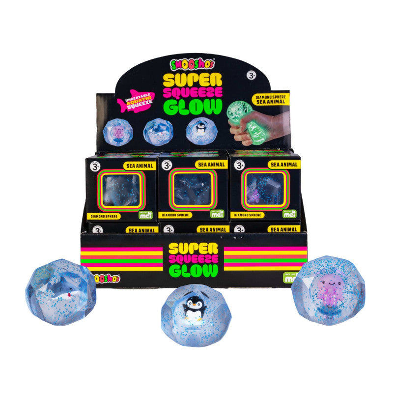 Smooshos Super Squeeze Diamond Sphere Glow in the Dark Sea Animal