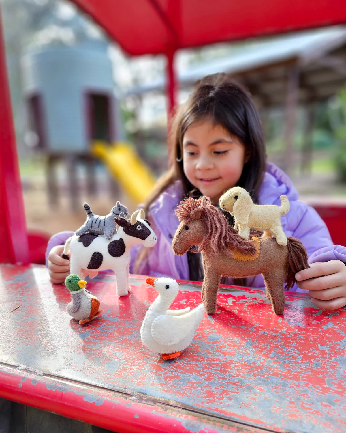 Tara Treasures Felt Farm Animals Toy Set- Set of 10