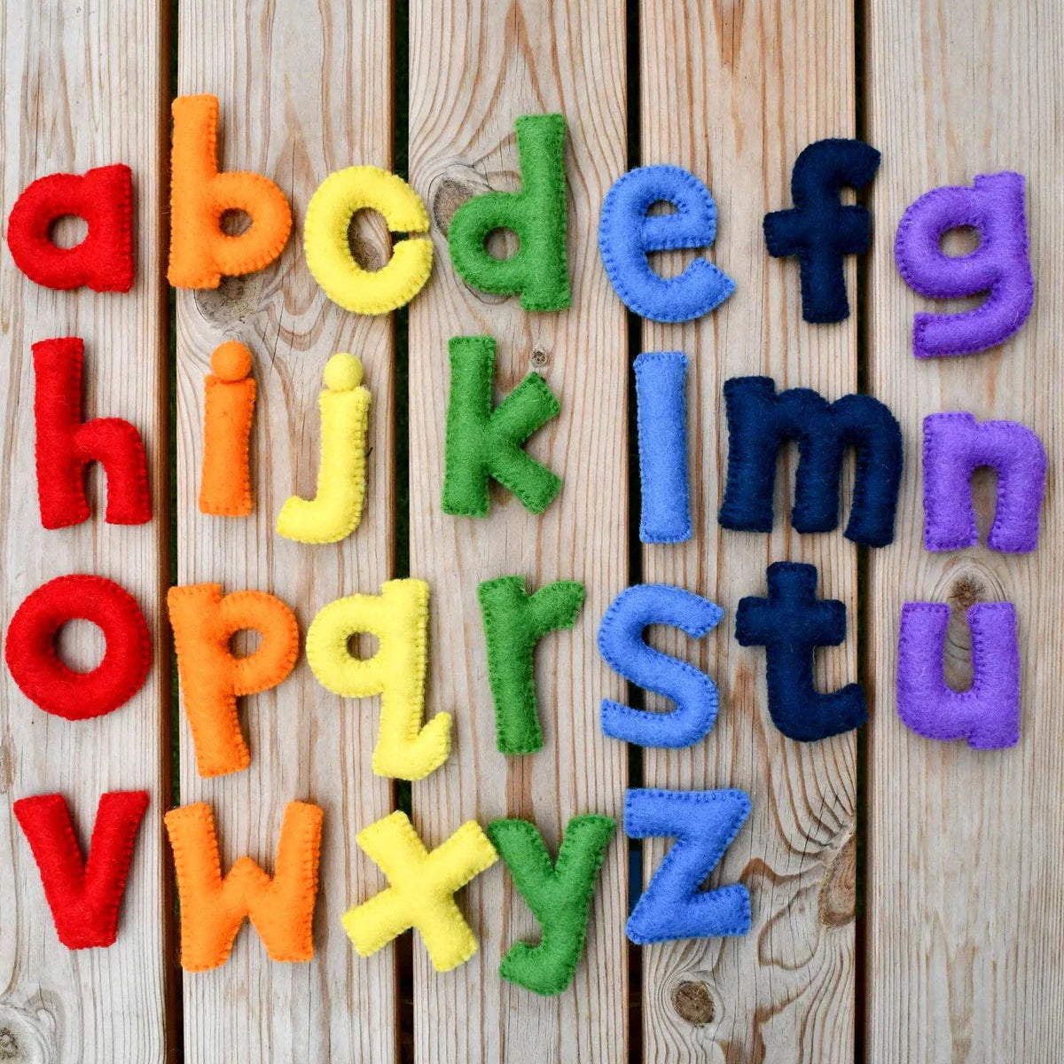 Tara Treasures Felt Alphabet Lowercase Small Letters - Rainbow Colourful