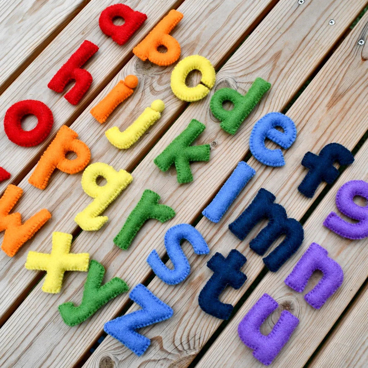 Tara Treasures Felt Alphabet Lowercase Small Letters - Rainbow Colourful