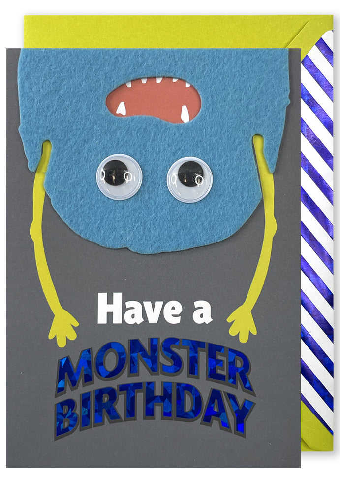Embellished Card: “Have a MONSTER BIRTHDAY” Monster