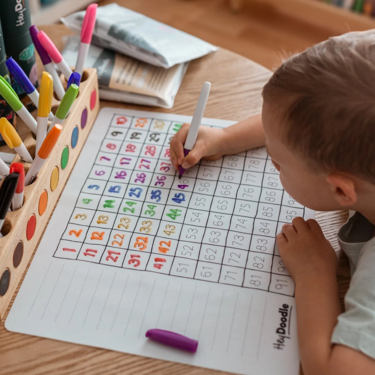 HeyDoodle Reusable Colouring Placemat - 100 Squares