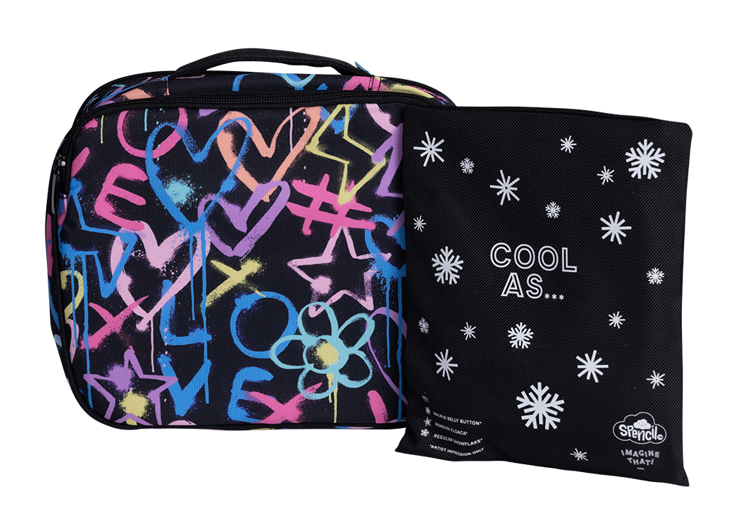 Spencil Big Cooler Lunch Bag + Chill Pack - Hearts &amp; Crosses