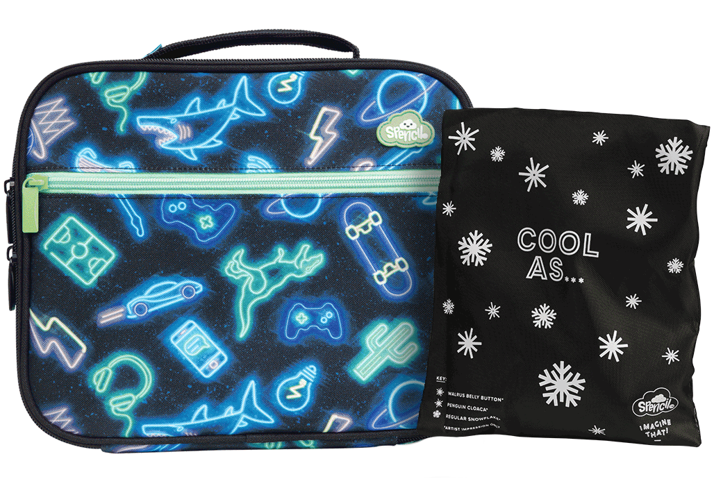 Spencil Big Cooler Lunch Bag + Chill Pack - Neon Life