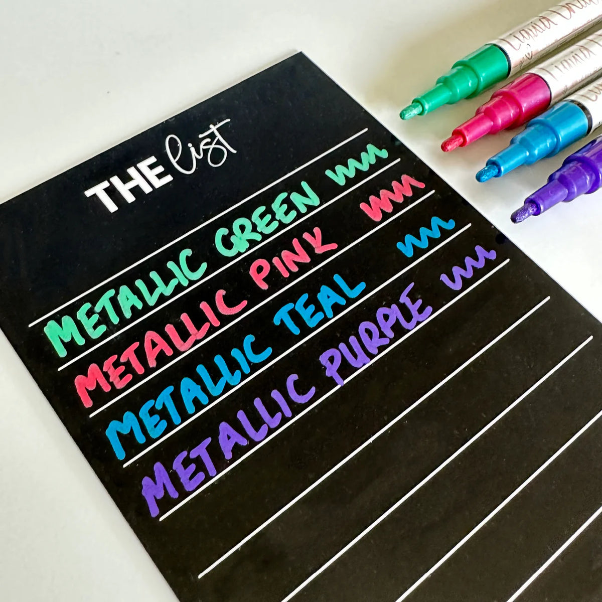 Organising Life Beautifully Liquid Chalk Metallic Markers - 4 Pack