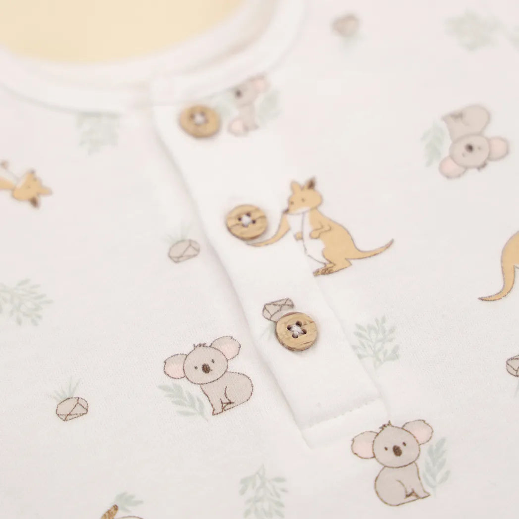 Lummi in Colour Baby Romper - Kangaroo and Koala