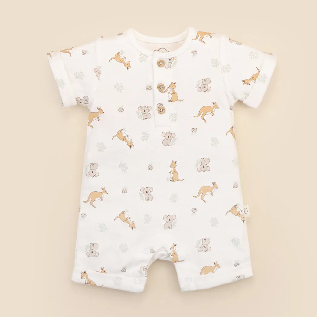 Lummi in Colour Baby Romper - Kangaroo and Koala