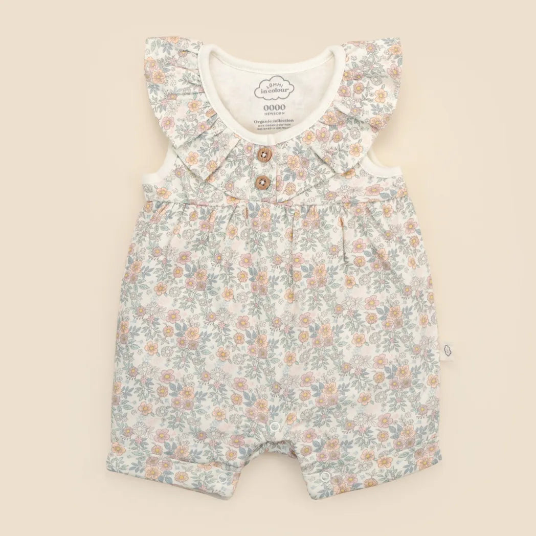 Lummi in Colour Baby Ruffle Romper - Daisy Daisy