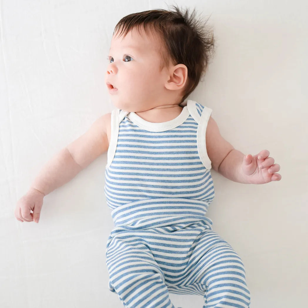 Lummi in Colour Comfy Baby Leggings - Blue Stripes