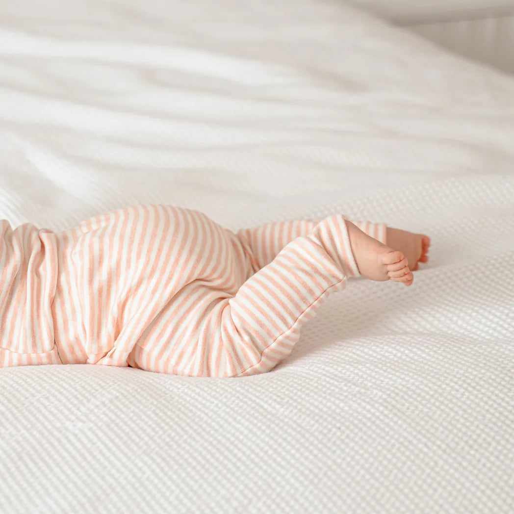 Lummi in Colour Comfy Baby Leggings - Heather Pink Stripes