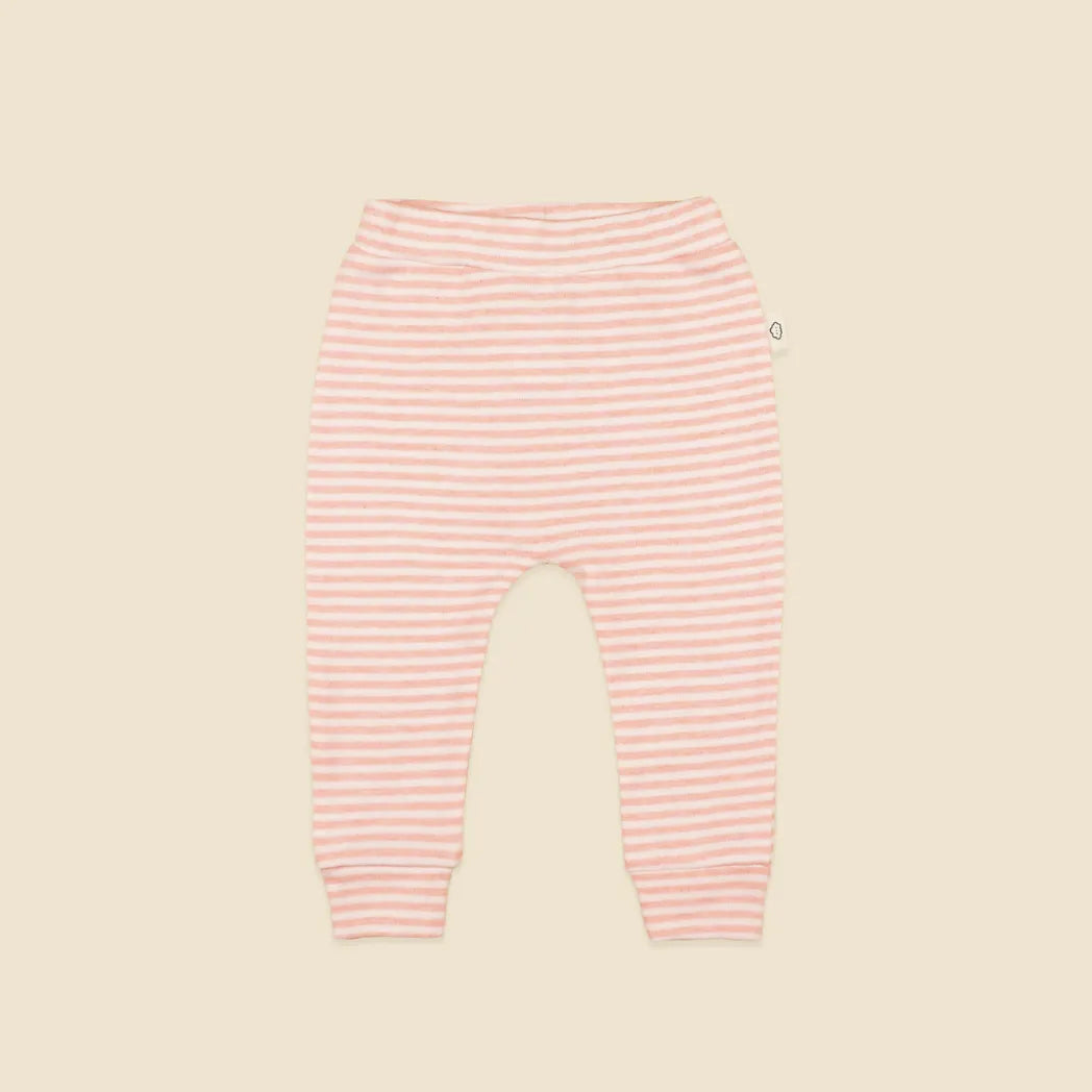 Lummi in Colour Comfy Baby Leggings - Heather Pink Stripes