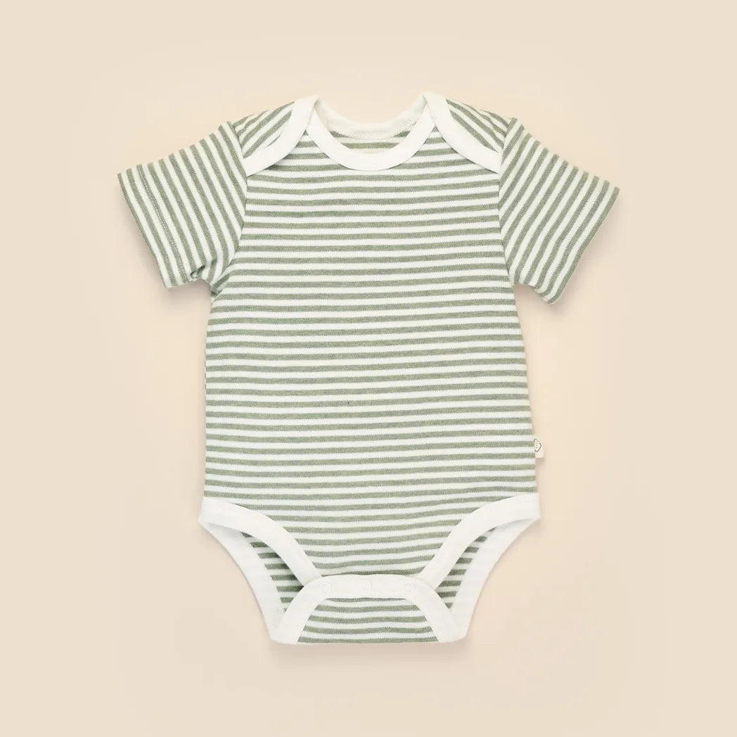 Lummi in Colour Comfy Baby Short Sleeve Bodysuit - Forest Stripes