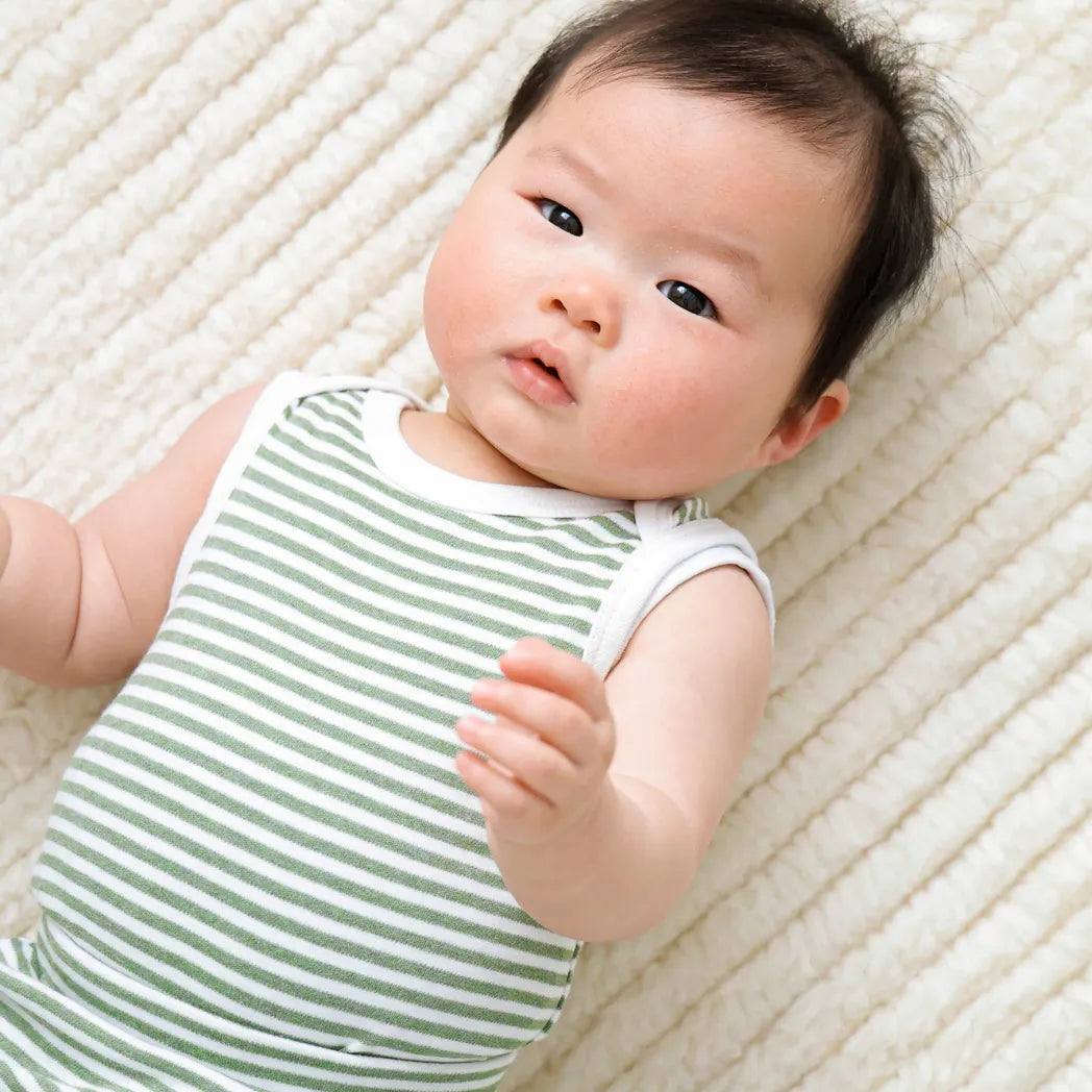 Lummi in Colour Comfy Baby Singlet Bodysuit - Forest Stripes