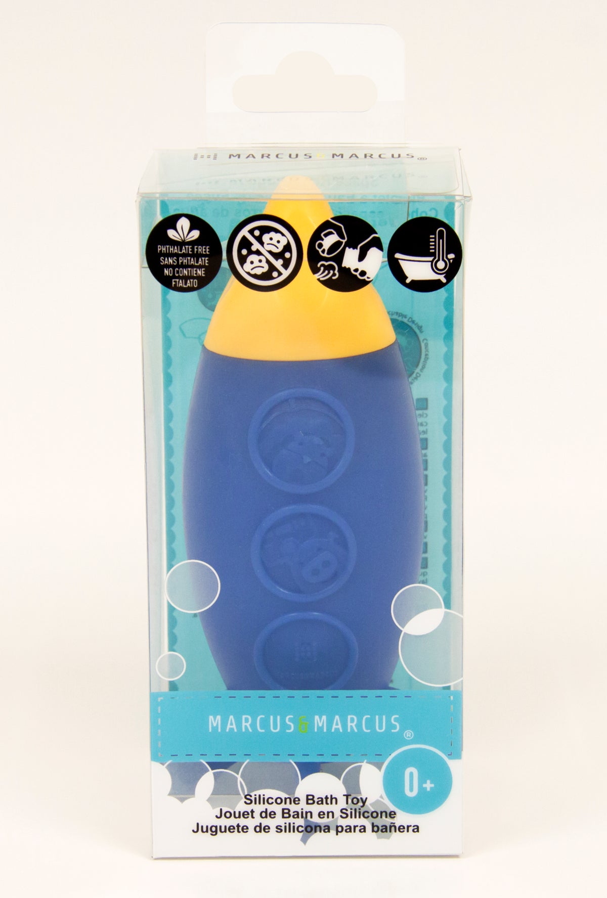Marcus &amp; Marcus Silicone Bath Rocket for babies, colour-changing soft silicone bath toy with water squirt feature