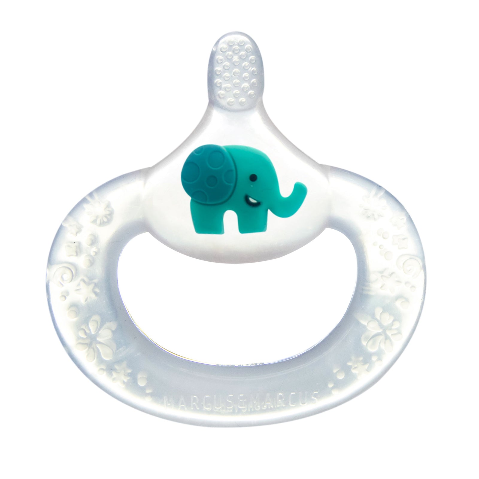 Marcus & Marcus Baby Teething Toothbrush in green Elephant design, BPA-free silicone toothbrush with soft bristles for tender gums