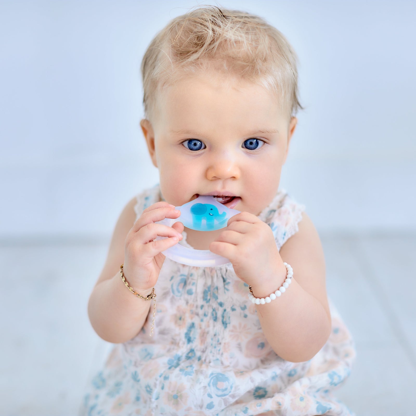 Marcus & Marcus Baby Teething Toothbrush in green Elephant design, BPA-free silicone toothbrush with soft bristles for tender gums