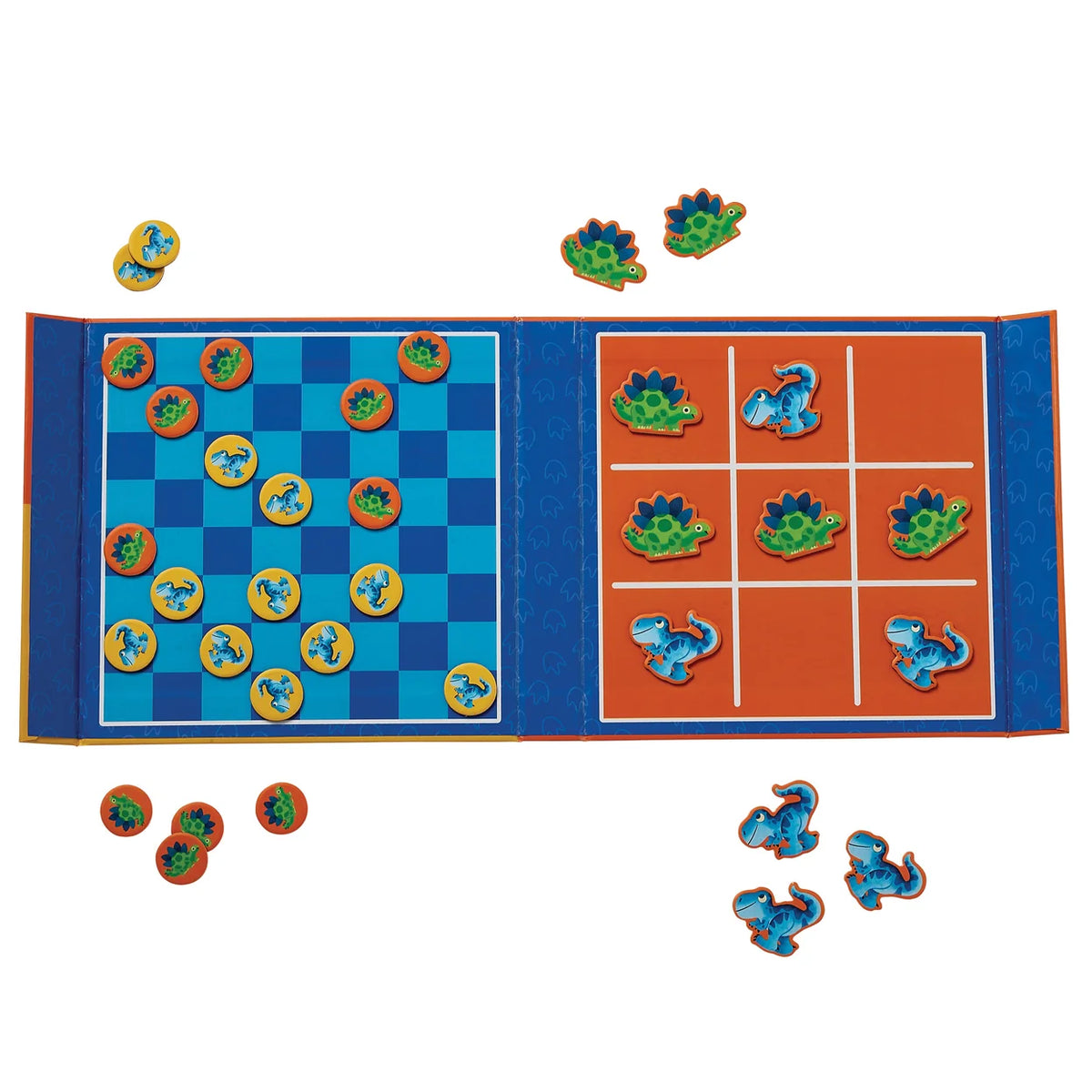 Crocodile Creek Magnetic Game - Tic Tac Toe & Checkers - Dino