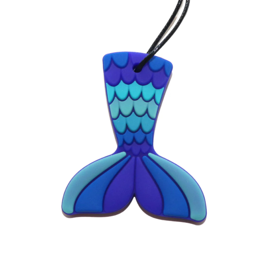 Jellystone Designs Mermaid Tail Pendant Chew Necklace - Ocean