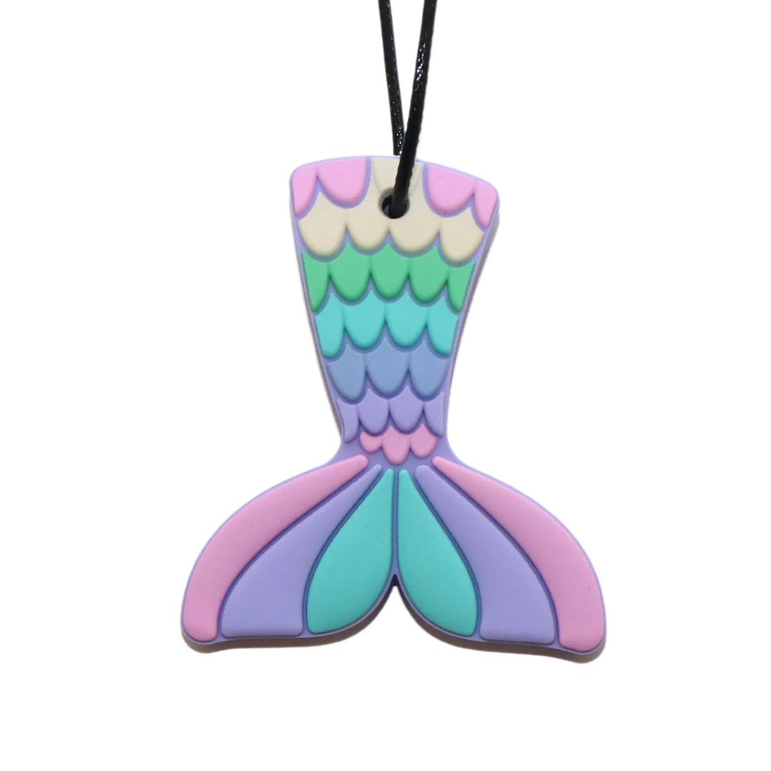 Jellystone Designs Mermaid Tail Pendant Chew Necklace - Pastel