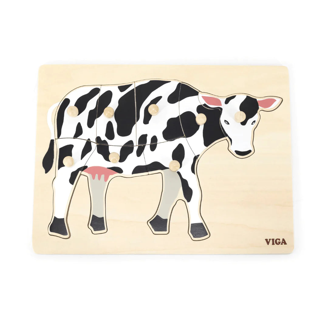 Viga Montessori Puzzle - Cow